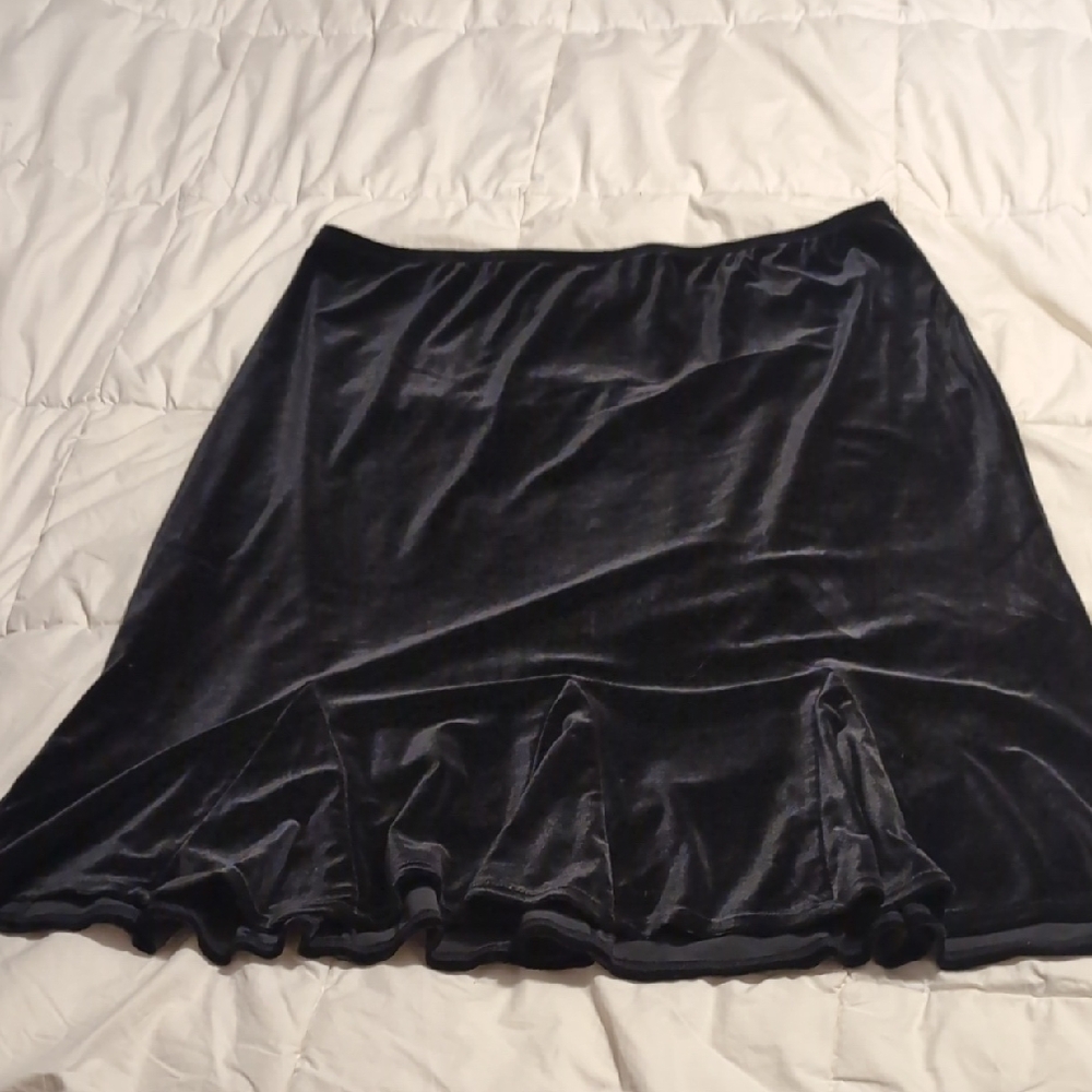 Bay Studio Black Velvet Asymmetrical Skirt